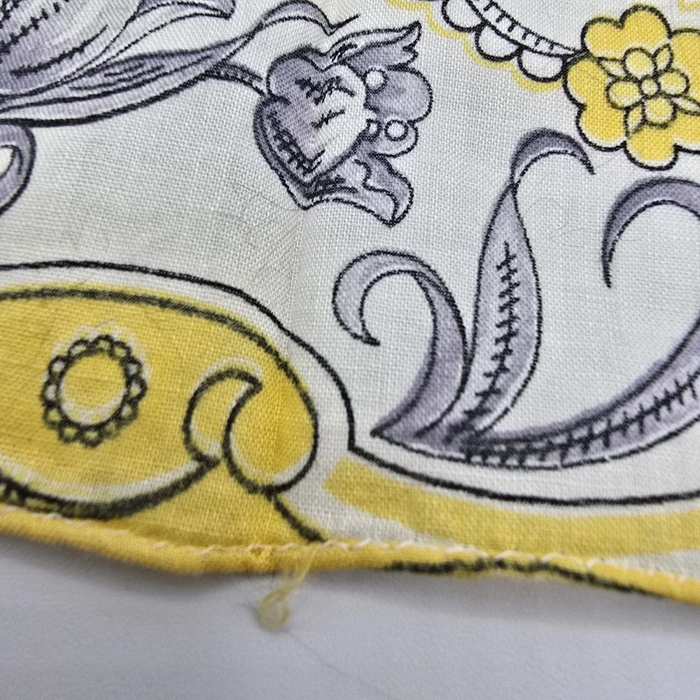 Vintage FLOWERS Ladies‎ Handkerchief Hanky Floral Yellow